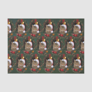 Papel De Seda Gato do papai noel