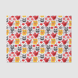 Papel De Seda Gato, dragão, e panda afortunados de China