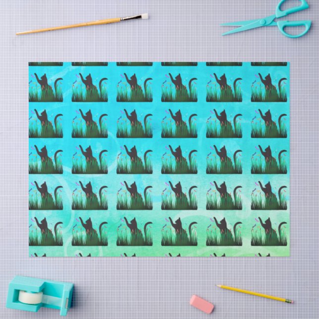 Papel De Seda Gato & Dragões  (Arte )