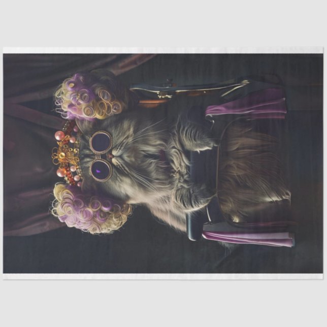 Papel De Seda Gato em Salão com Desvinculação de Personalidade (Frente )