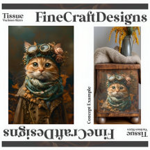 Gato Fofo de Steampunk Atavio Caprichoso Decoupage