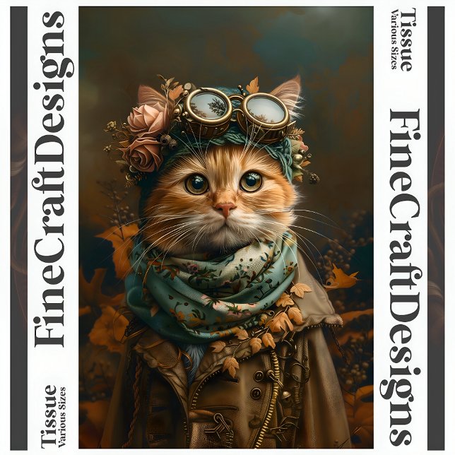 Papel De Seda Gato Fofo Steampunk Atavio Caprichoso A5L Decoupag (Criador carregado)
