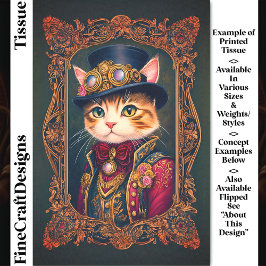 Papel De Seda Gato Fofo Steampunk, Cartola, Moldura DG4LG Decoup