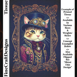 Papel De Seda Gato Fofo Steampunk, Cartola, Moldura DG4RF Decoup
