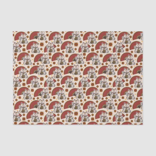 Papel De Seda Gato Maneki Neko  (Frente )
