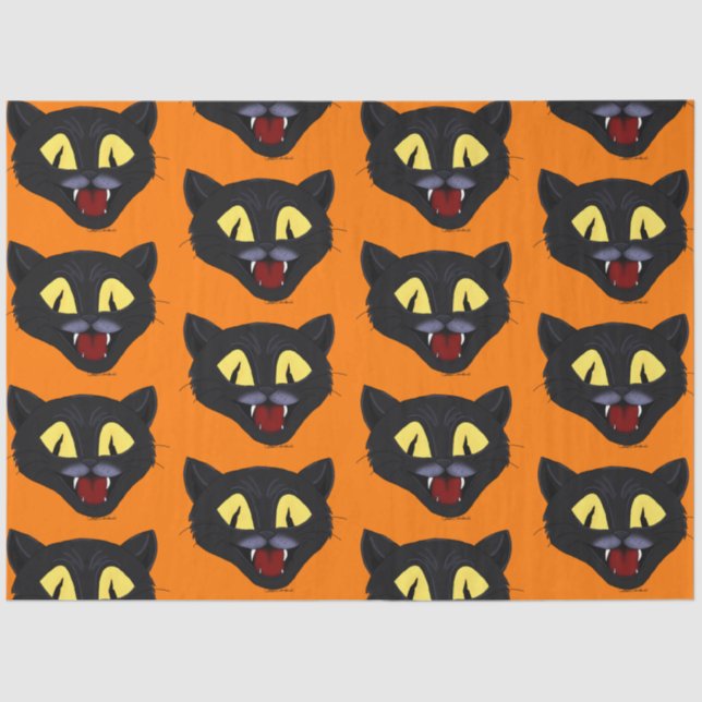 Papel De Seda Gato Negro Halloween (Frente )