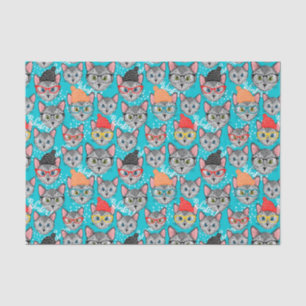 Papel De Seda Gato no chapéu