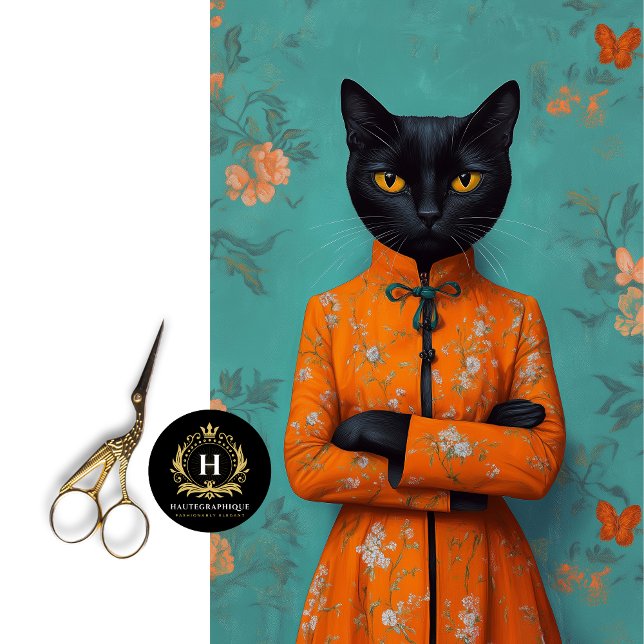 Papel De Seda Gato Preto Chinês Decoupage (Criador carregado)