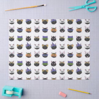 Papel De Seda Gato Preto de Nove Vidas em Fantasia Desfile de Ha