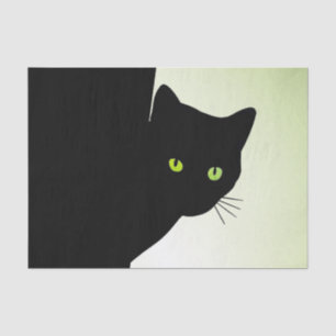 Papel De Seda Gato Preto de Olhos Verdes