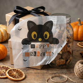Papel De Seda Gato Preto Fofo de Halloween