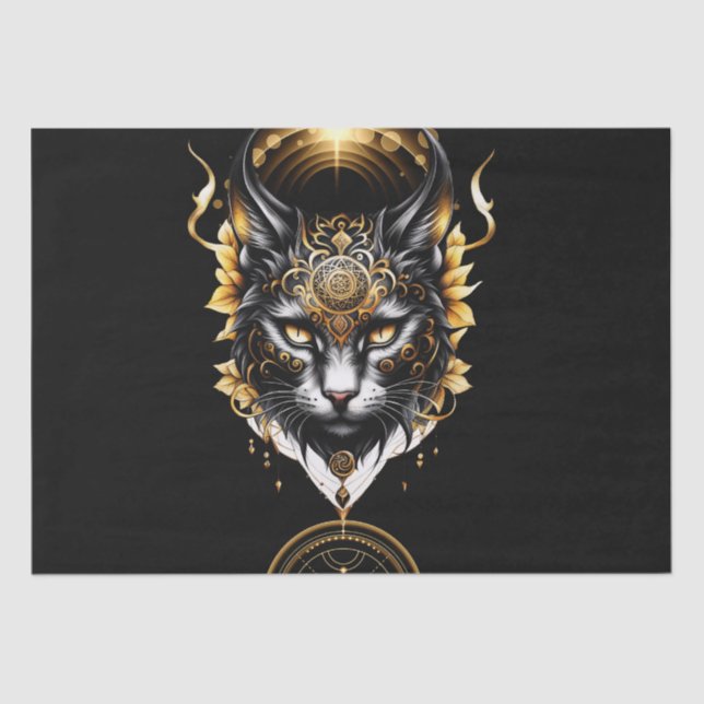 Papel De Seda Gato preto maravilhoso. (Frente )