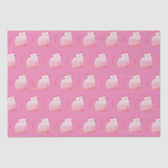 Papel De Seda Gato Puro Rosa (Frente )