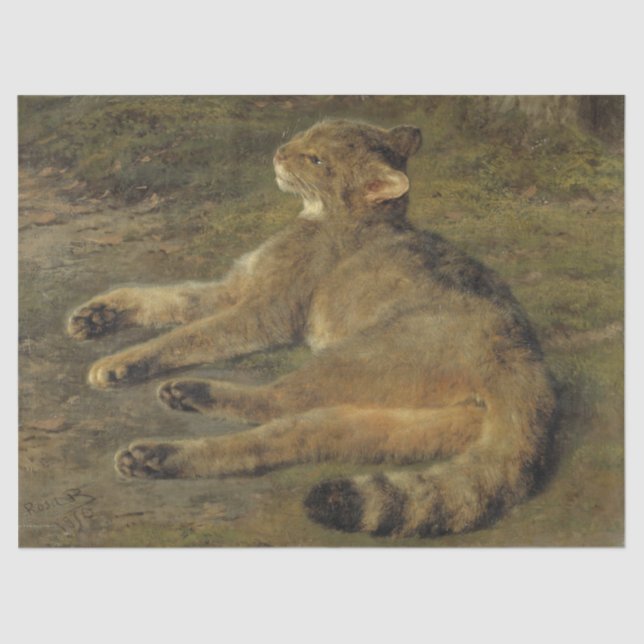 Papel De Seda Gato selvagem (por Rosa Bonheur) (Frente )