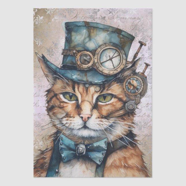 Papel De Seda Gato Steampunk (Frente )