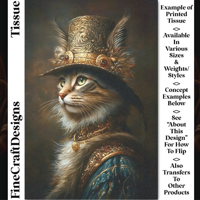 Papel De Seda Gato Steampunk Vitoriano Opulento Decoupage CS3 (Criador carregado)