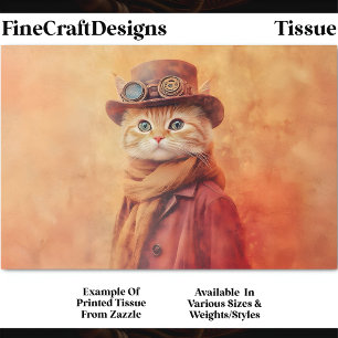 Papel De Seda Gato Tabby Gengibre, DV7L Decoupagem de Fundo Extr
