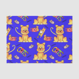 Papel De Seda Gatos Azuis De Miau