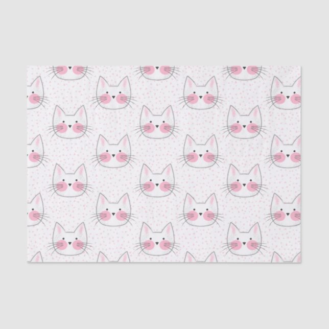 Papel De Seda Gatos bonitos do gatinho de Kawaii do japonês (Frente )