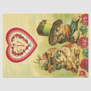 PAPEL DE SEDA GATOS DE DIA DE OS NAMORADOS DE FASHION ANTIGOS CO