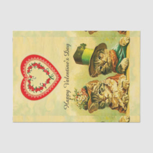 PAPEL DE SEDA GATOS DE DIA DE OS NAMORADOS DE FASHION ANTIGOS CO
