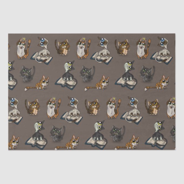 Papel De Seda Gatos De Estudo Úteis (Frente )