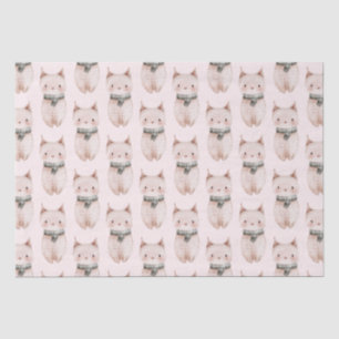 Papel De Seda Gatos de Natal Rosa-Rosa