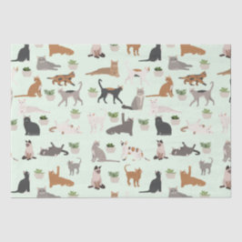 Papel De Seda Gatos Fofos e Decoupage de Plantas Domésticas