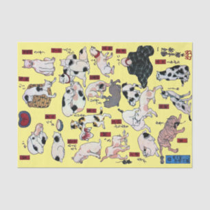 Papel De Seda Gatos, Kuniyoshi, Ukiyo-e (Modificável a cores)