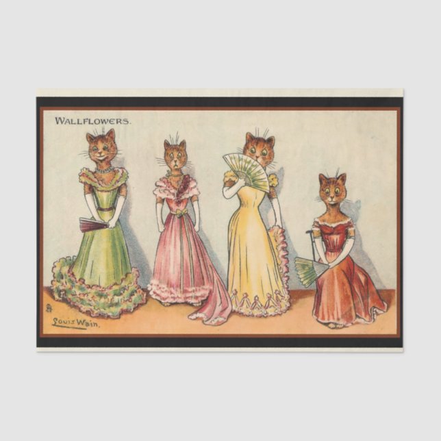 Papel De Seda Gatos Louis Wain Wallflower Girl (Frente )