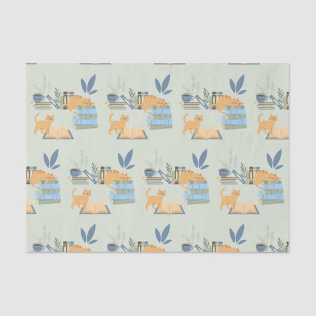 Papel De Seda Gatos nos Livros (Frente )