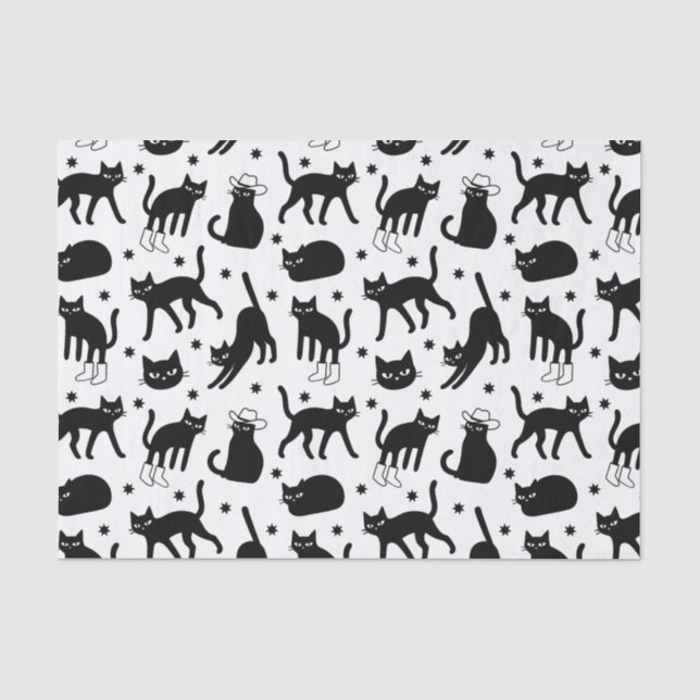 Papel De Seda Gatos Pretos (Frente )