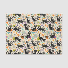 Papel De Seda Gatos Pretos Atômicos de Halloween