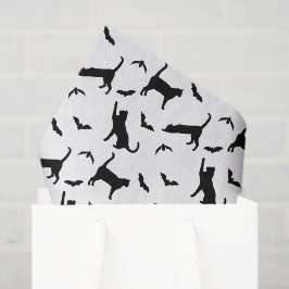 Papel De Seda Gatos Pretos E Morcegos Voadores Padrão De Hallowe
