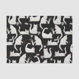 Papel De Seda Gatos ruins batendo as coisas, Gatos brancos em pr