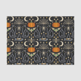 Papel De Seda Gatos Vintage Art Déco Halloween