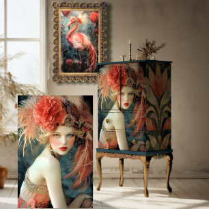 Papel De Seda Gatsby Flapper Beauty, Retrato do estilo Roaring 2