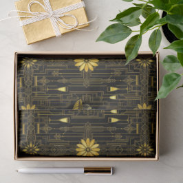 Papel De Seda Gatsby preto dourado elegante