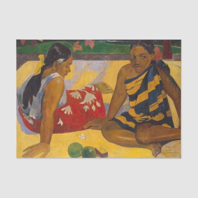 Papel De Seda Gauguin French Polynesia Tahiti Women Painting (Frente )