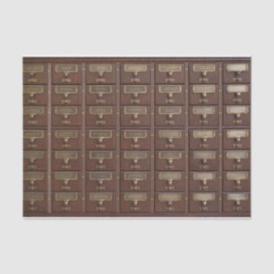 Papel De Seda Gavetas de Catálogo de Placas da Biblioteca Vinta