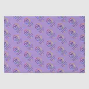 Papel De Seda Gay Rainbow Stars Any Age Birthday e nomeie roxo