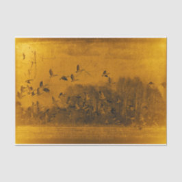 Papel De Seda Geese Vintage Antique Orange Yellow Texture Sunset