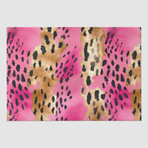 Papel De Seda Gelado Dourado Rosa, Abstrato de Impressão Leopard