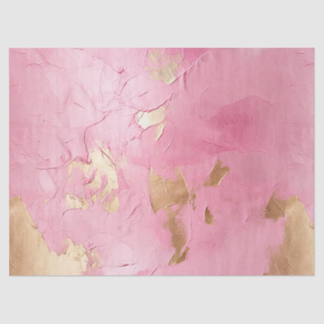 Papel De Seda Gelado Rosa Menino Dourado (Frente )