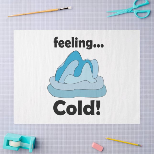 Papel De Seda Gelo de Geleira Sentindo Frio Divertido (Arte )