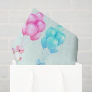 Papel De Seda Gêmeos Bebês Rosa e Azul