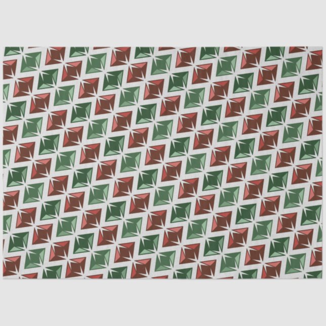 Papel De Seda Gems Red Green Diamantes (Frente )