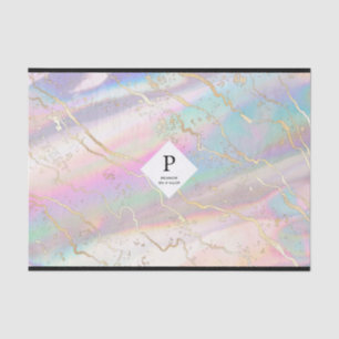 Papel De Seda Gemstone Opal Holográfico Iridescente Logotipo