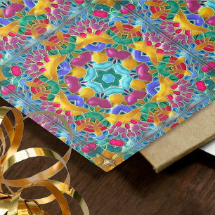 Papel De Seda Gemstone parece um mosaico colorido - 6 Azulejos d