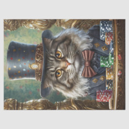 Papel De Seda Gentleman Kitty, Gato Chique jogando Poker